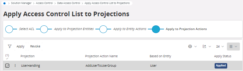 Apply an ACL to Projections - Technical Documentation For IFS Cloud