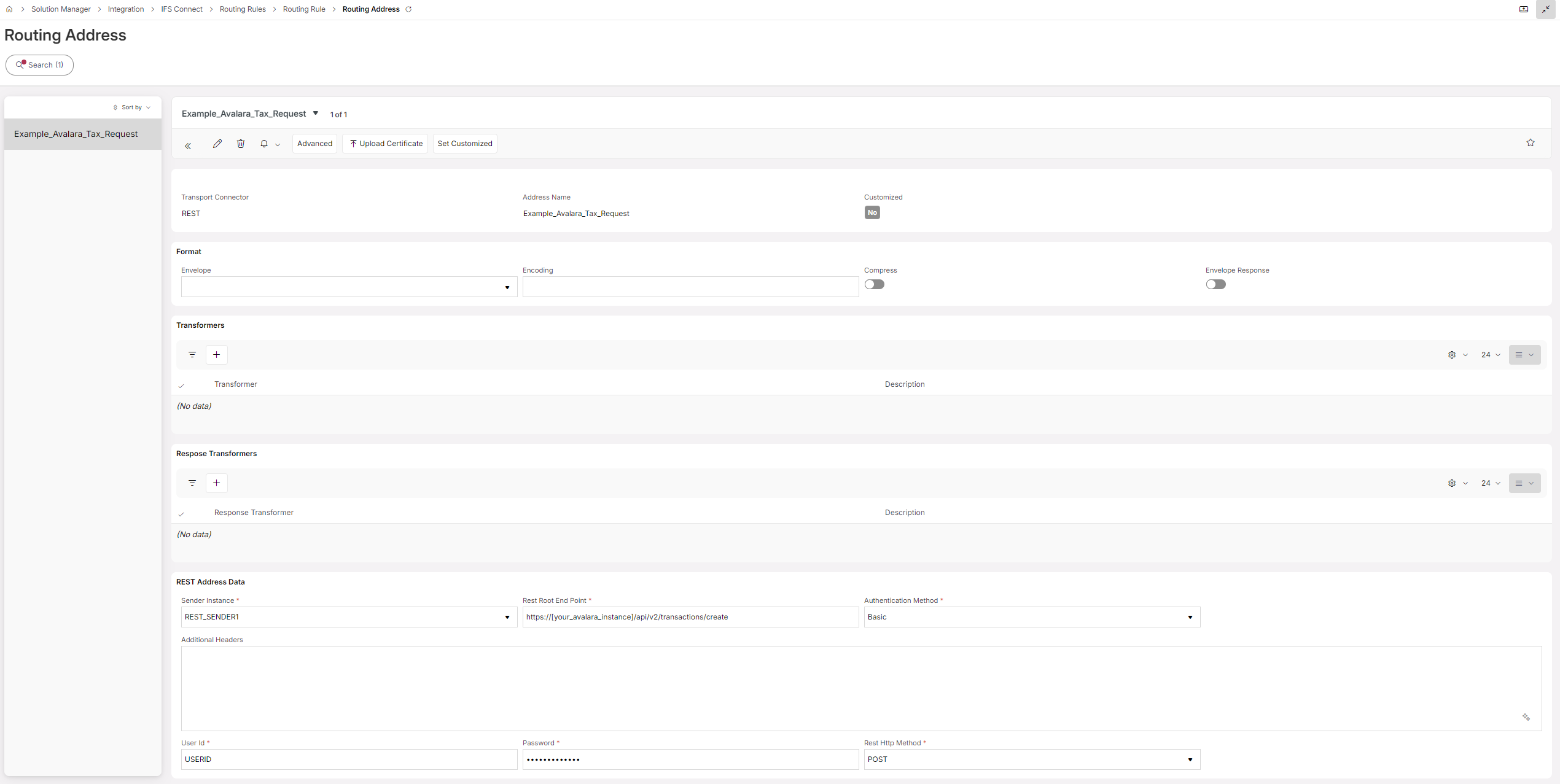 Avalara Sales Tax Installations - Technical Documentation For IFS Cloud