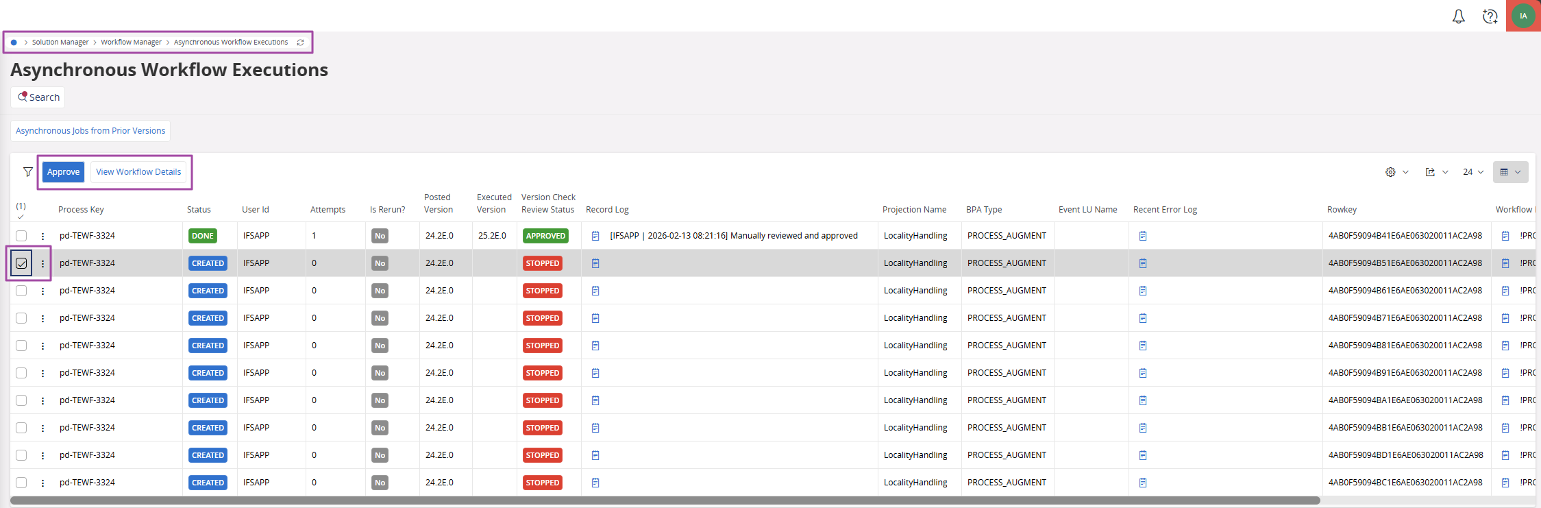 Asynchronous Workflow Executions - Technical Documentation For IFS Cloud