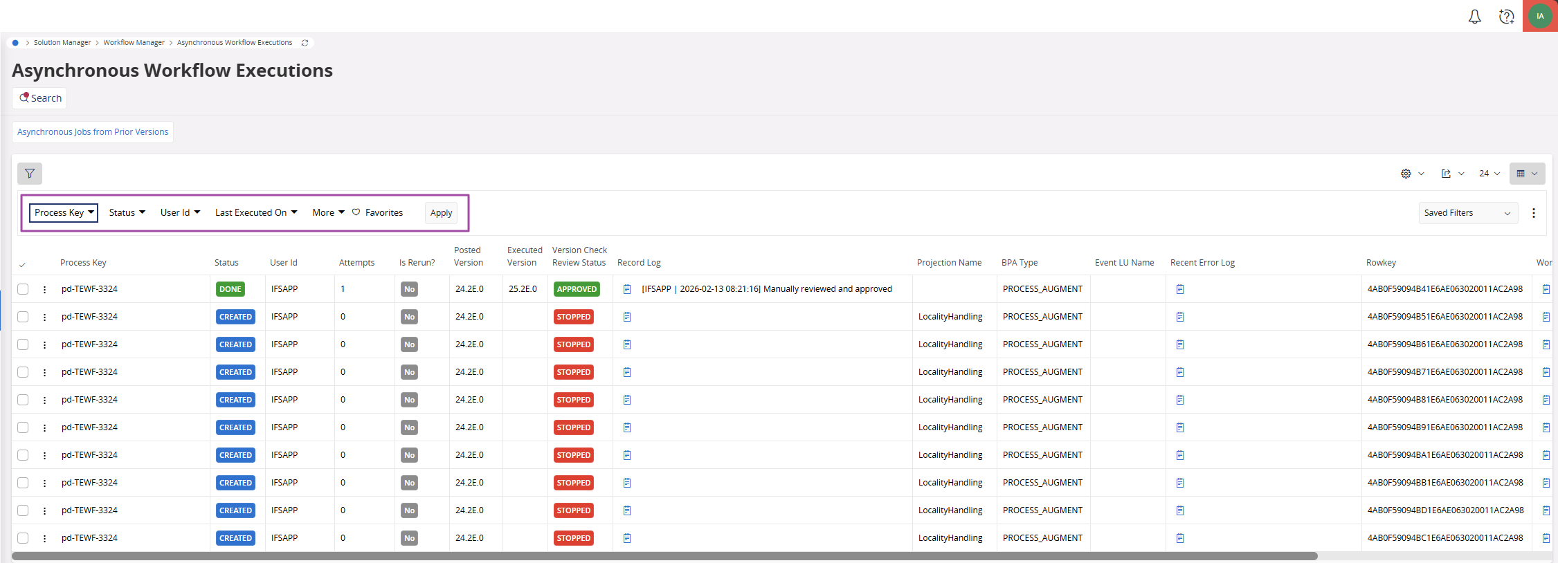 Asynchronous Workflow Executions - Technical Documentation For IFS Cloud