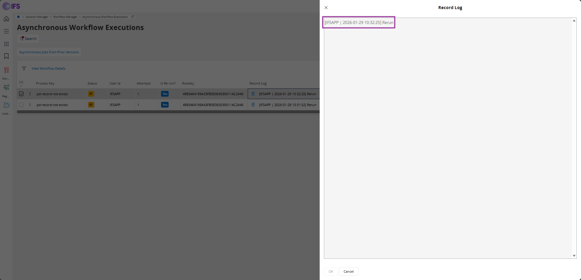 Asynchronous Workflow Executions - Technical Documentation For IFS Cloud