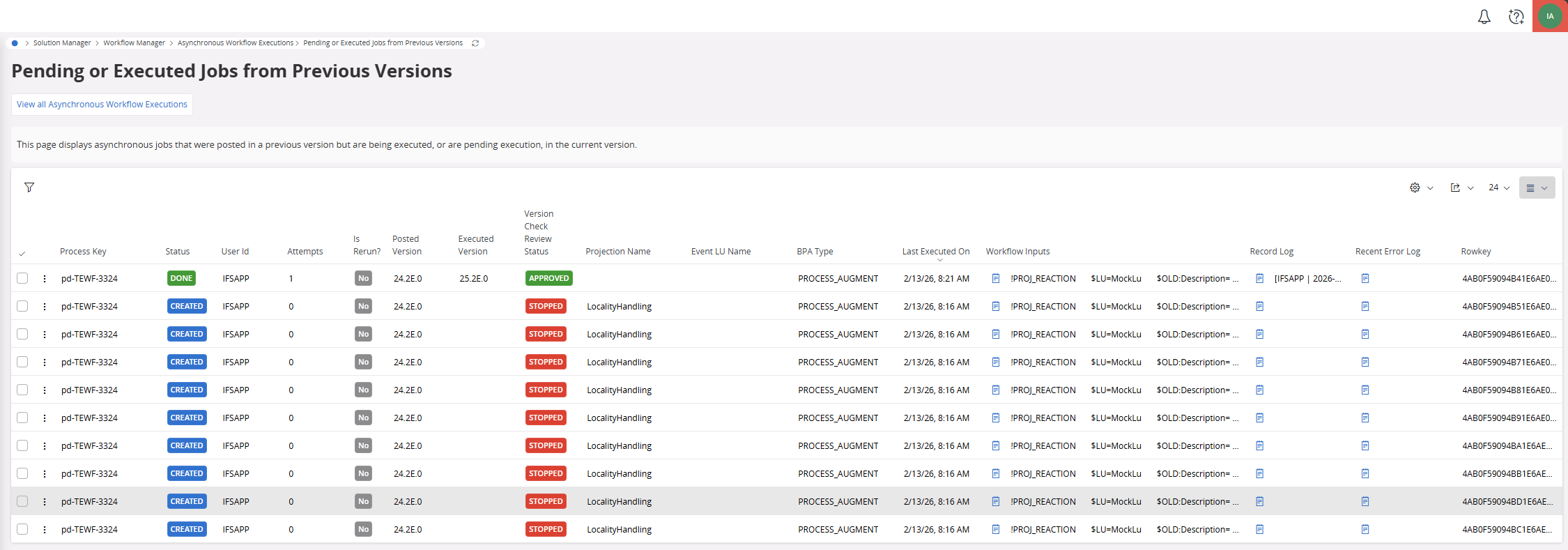 Asynchronous Workflow Executions - Technical Documentation For IFS Cloud