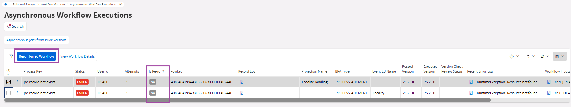 Asynchronous Workflow Executions - Technical Documentation For IFS Cloud