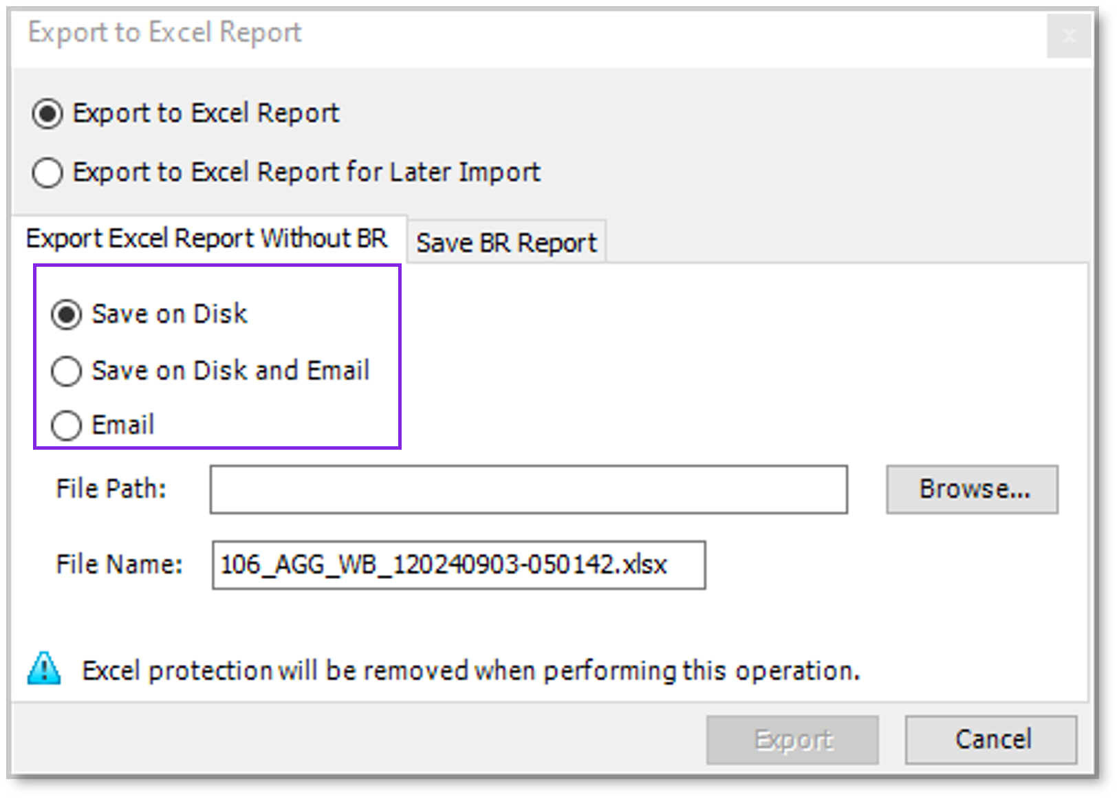 Export Excel Report without BR - Technical Documentation For IFS Cloud