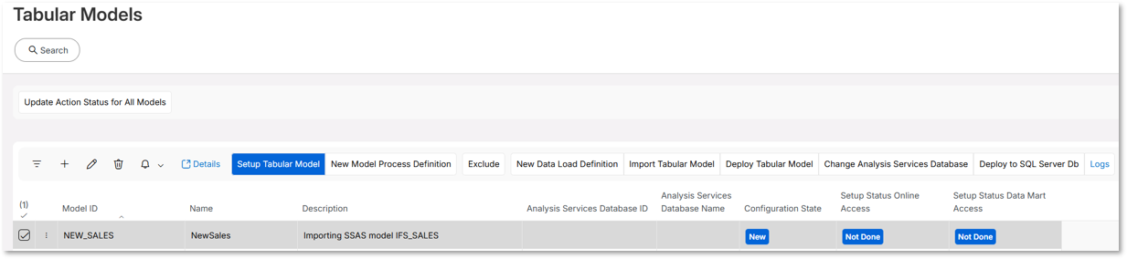 Testing Tabular Models Analysis Models - Tabular : Admin & Config - Tabular Model Actions ...
