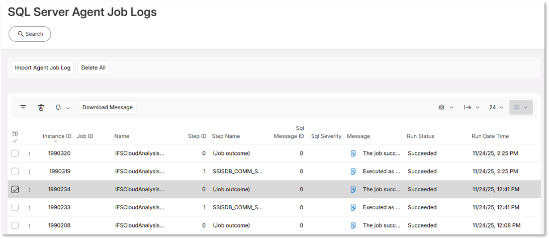 Analysis Models - Tabular :Logs - Technical Documentation For IFS Cloud