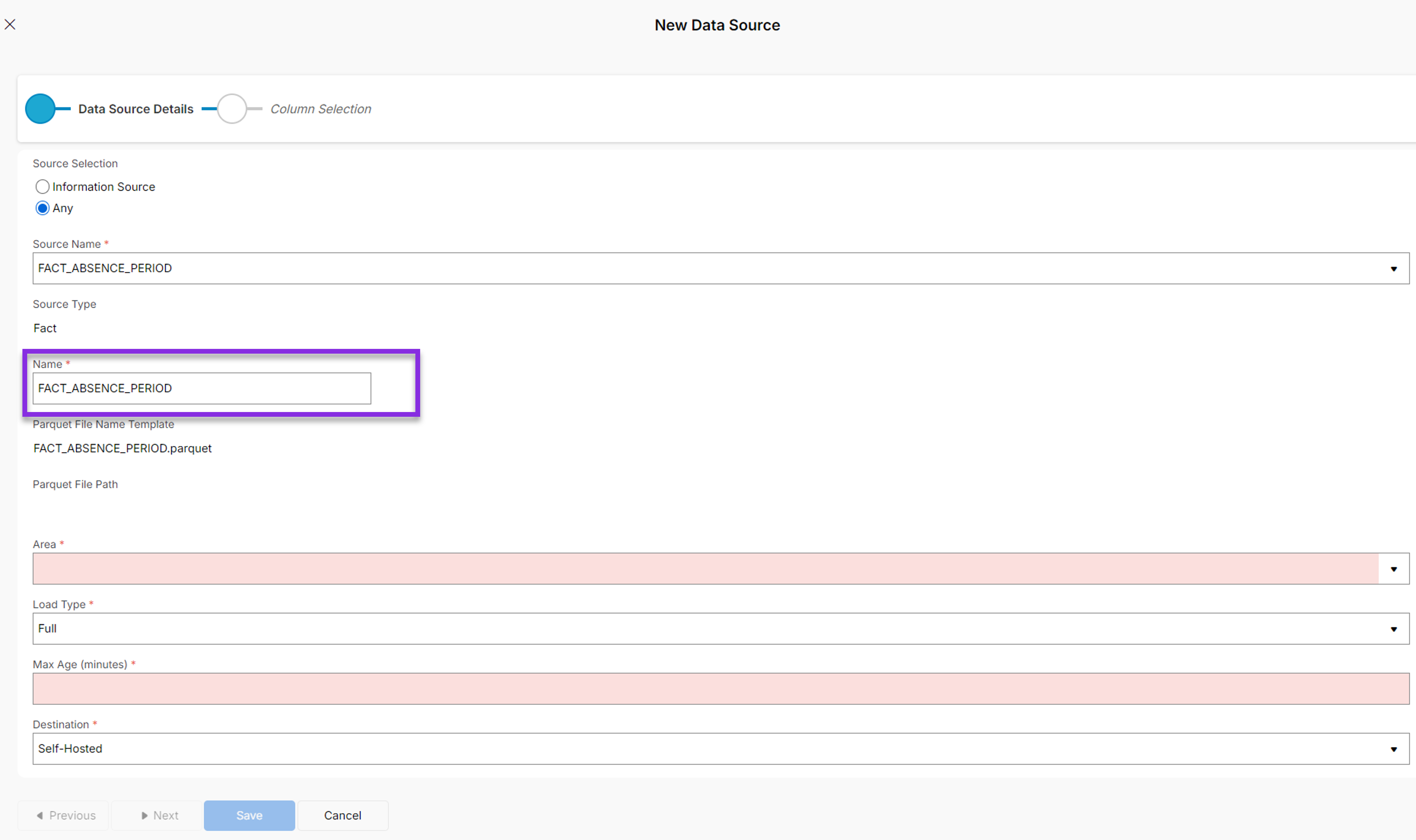 Create Parquet Data Sources - Technical Documentation For IFS Cloud