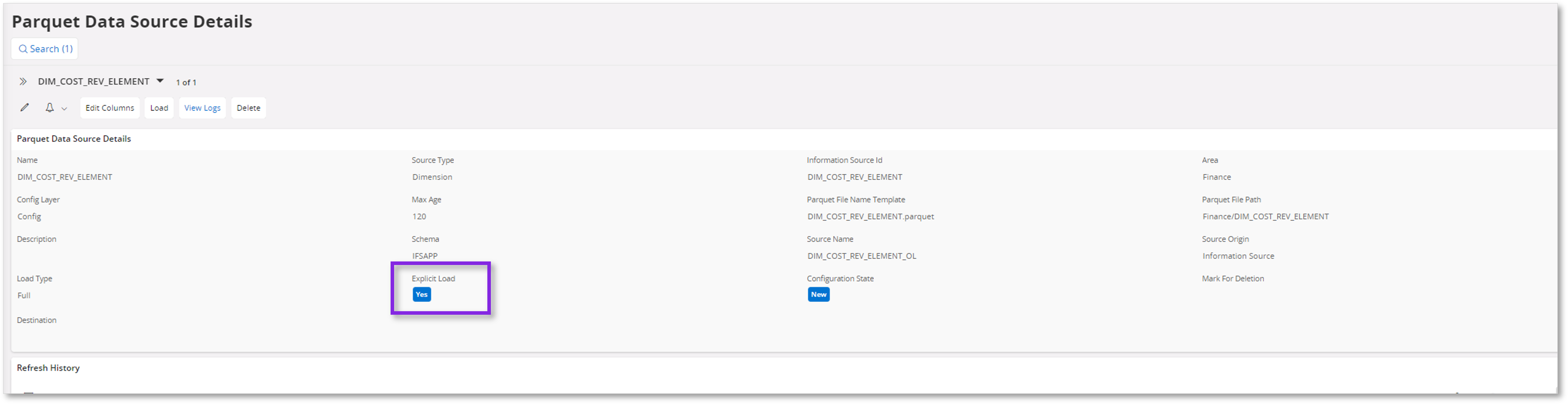 Load Parquet Data Source - Technical Documentation For IFS Cloud