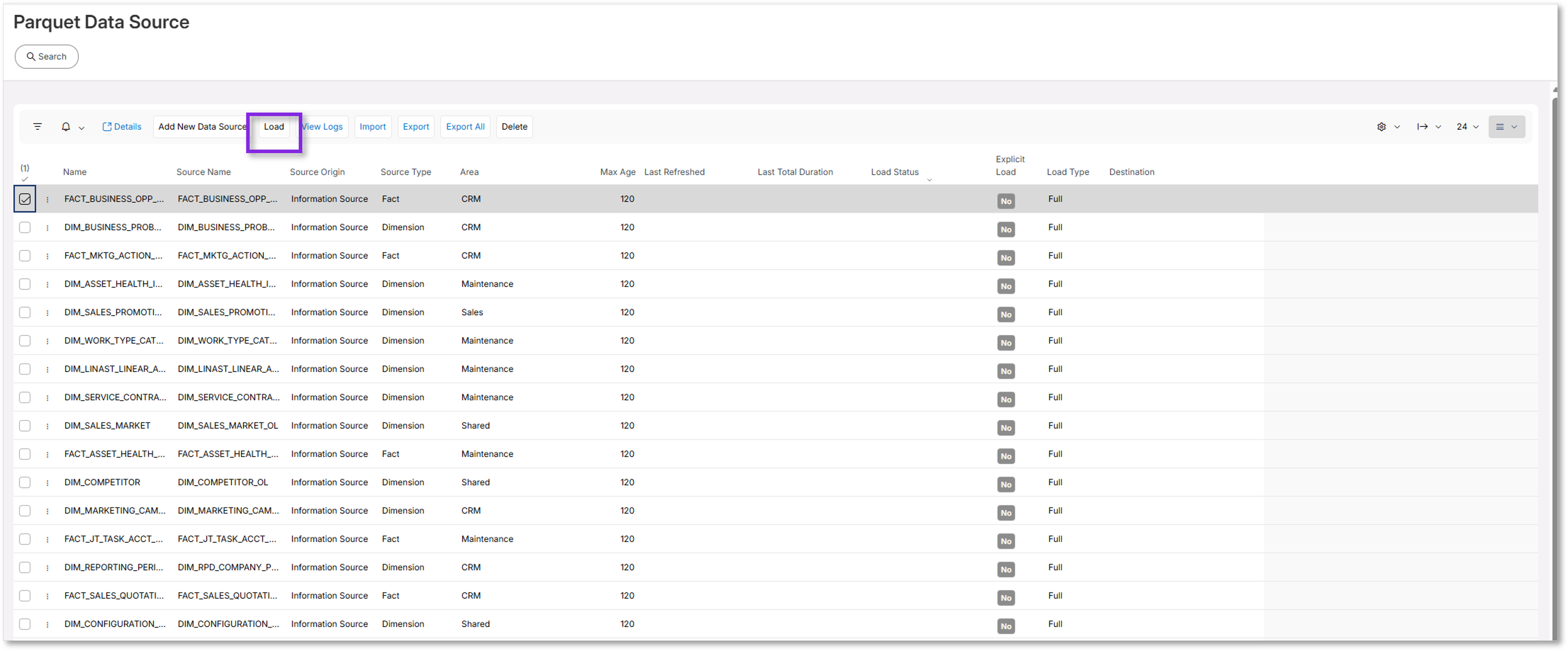 Load Parquet Data Source - Technical Documentation For IFS Cloud