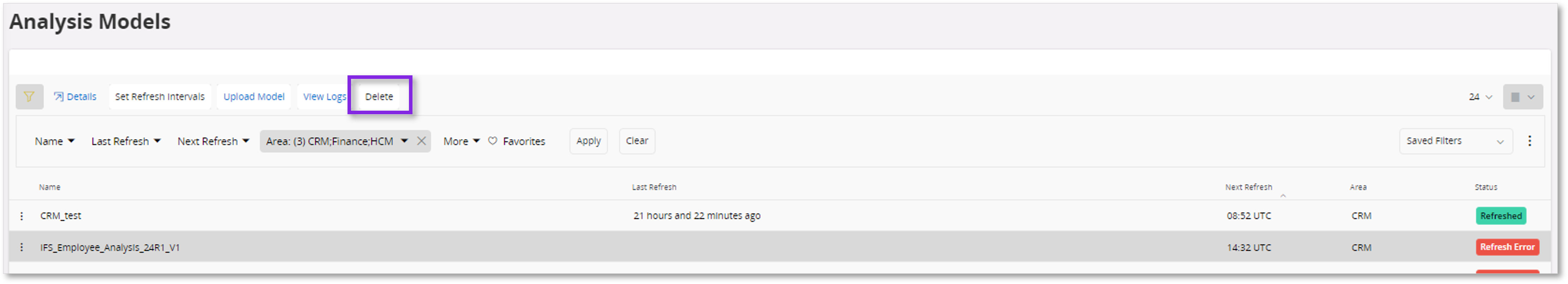 Deleting a Model - Technical Documentation For IFS Cloud