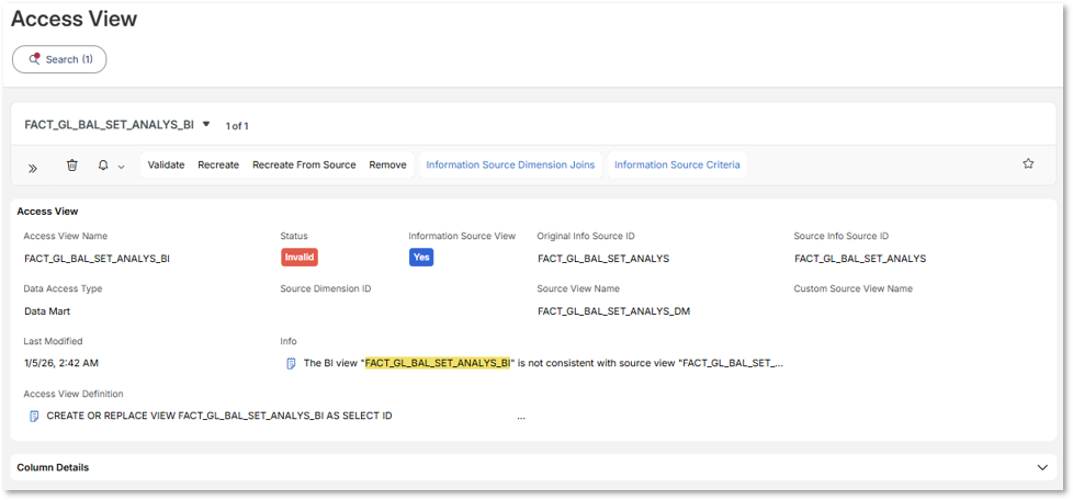 Access View Diagnostics - Technical Documentation For IFS Cloud