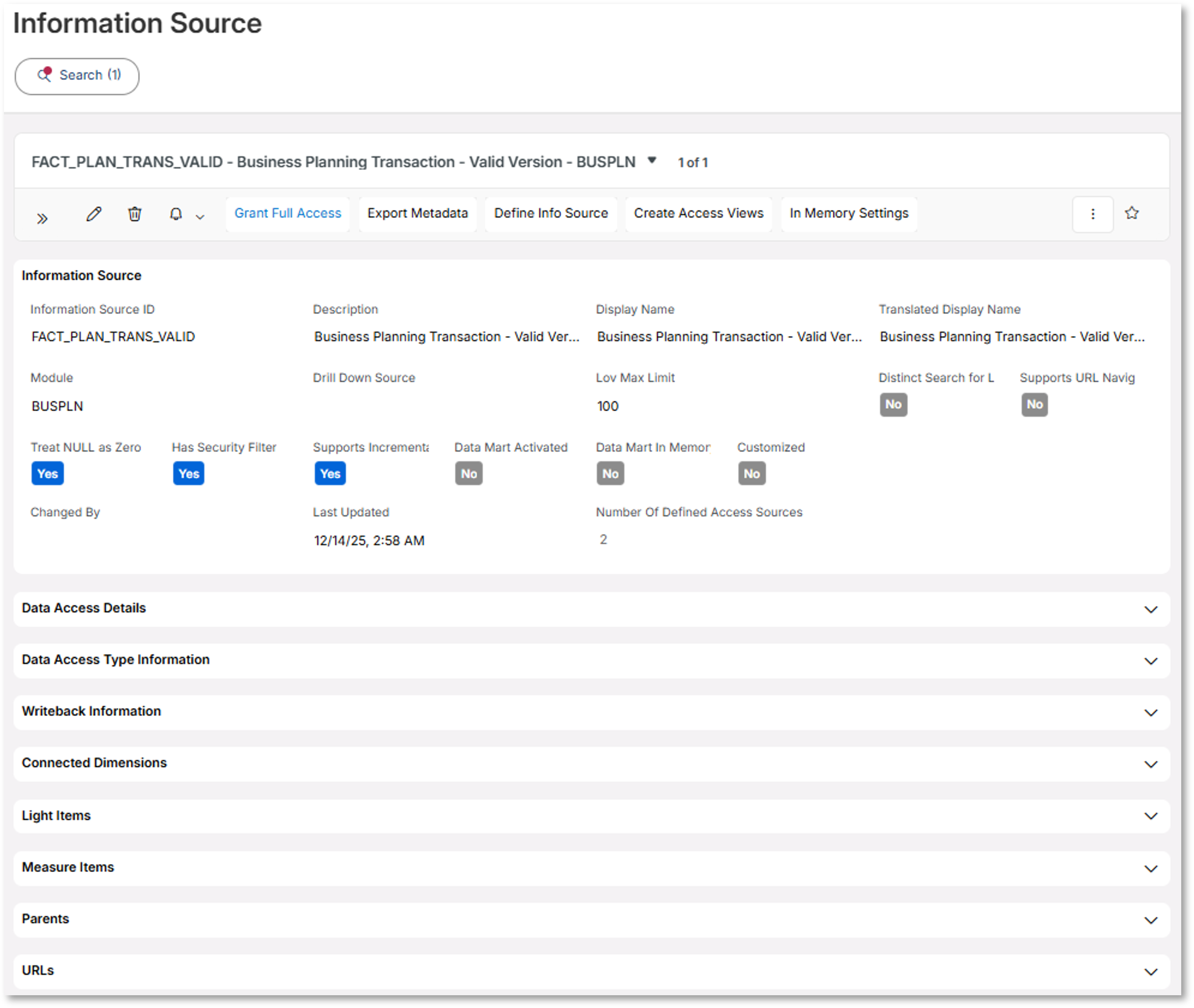 Configure Information Sources - Facts - Technical Documentation For IFS ...