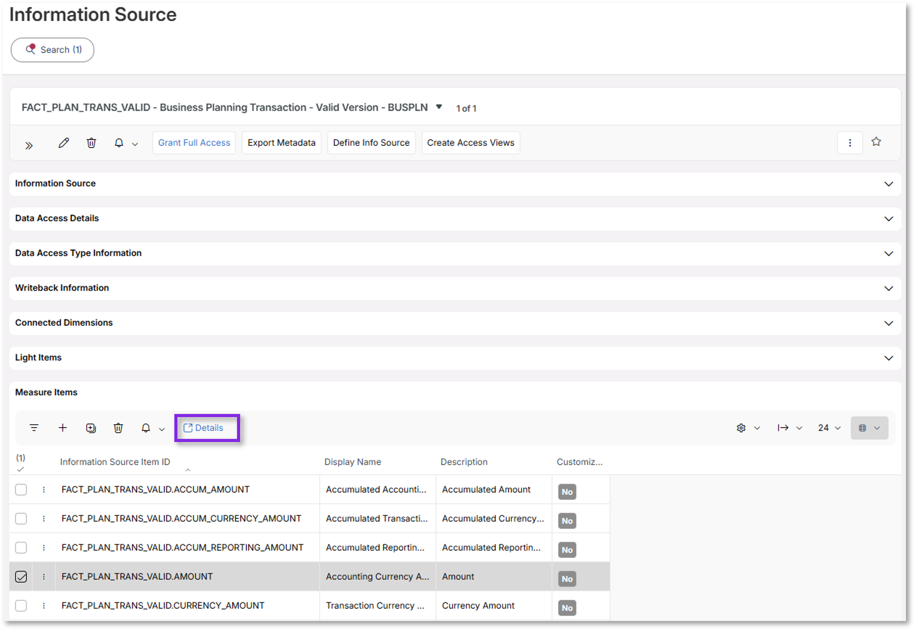 Configure Information Sources - Facts - Technical Documentation For IFS ...