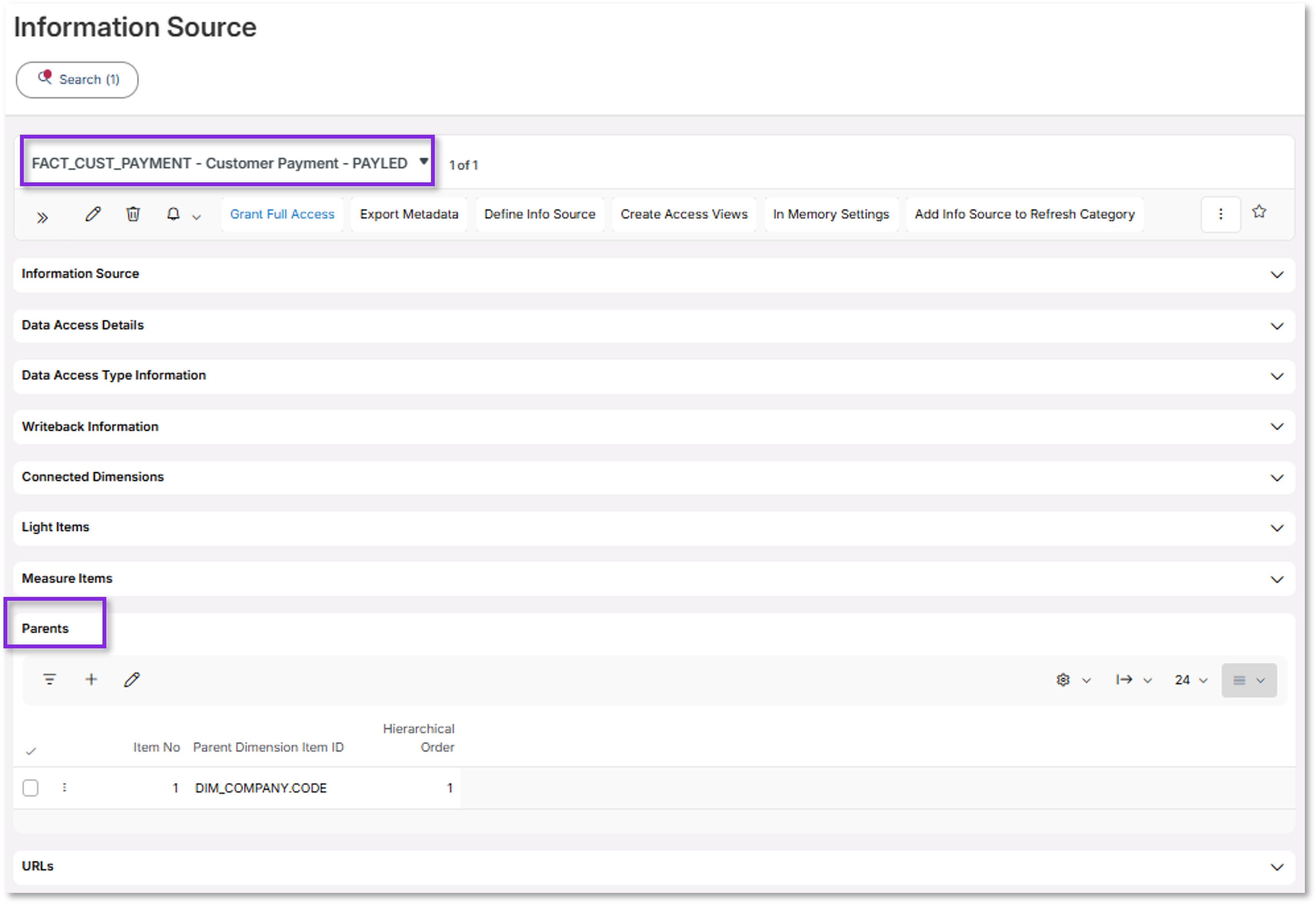 Configure Information Sources - Facts - Technical Documentation For IFS ...