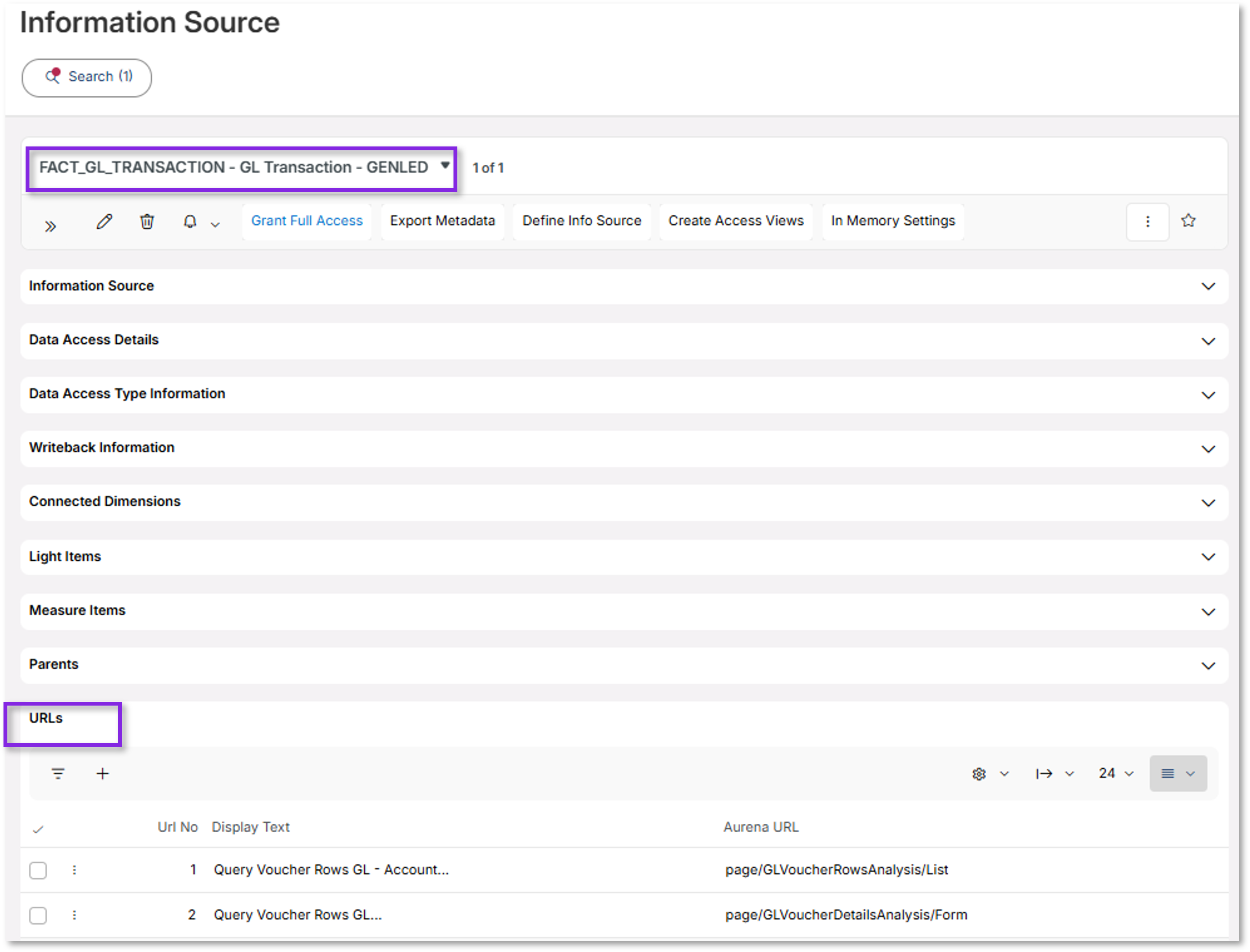 Configure Information Sources - Facts - Technical Documentation For IFS ...