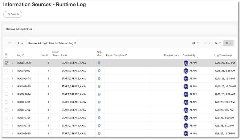 Runtime Log - Technical Documentation For IFS Cloud