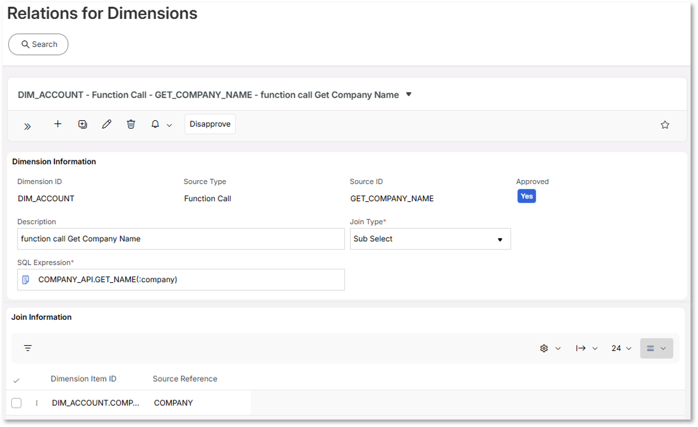Source Relations for Dimensions - Technical Documentation For IFS Cloud