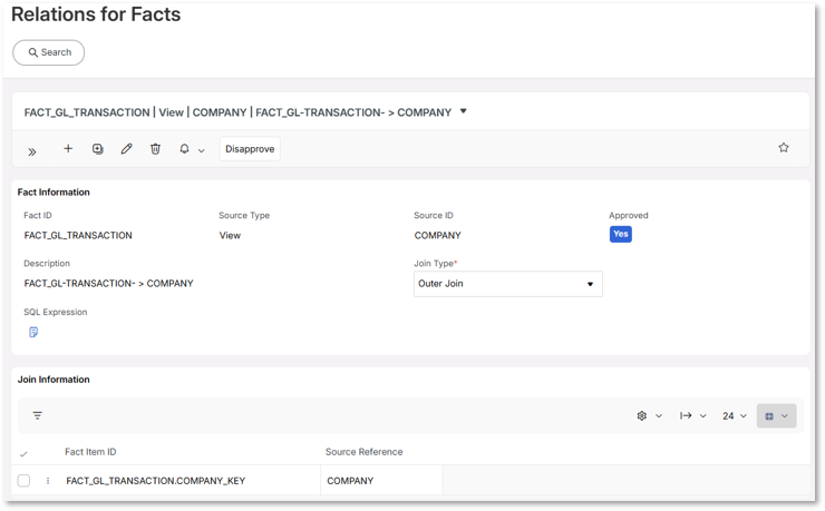 Source Relations for Facts - Technical Documentation For IFS Cloud