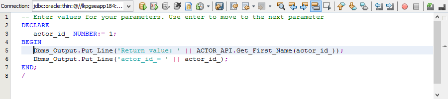 Debugging PL/SQL code using a Test Block - Technical Documentation For ...