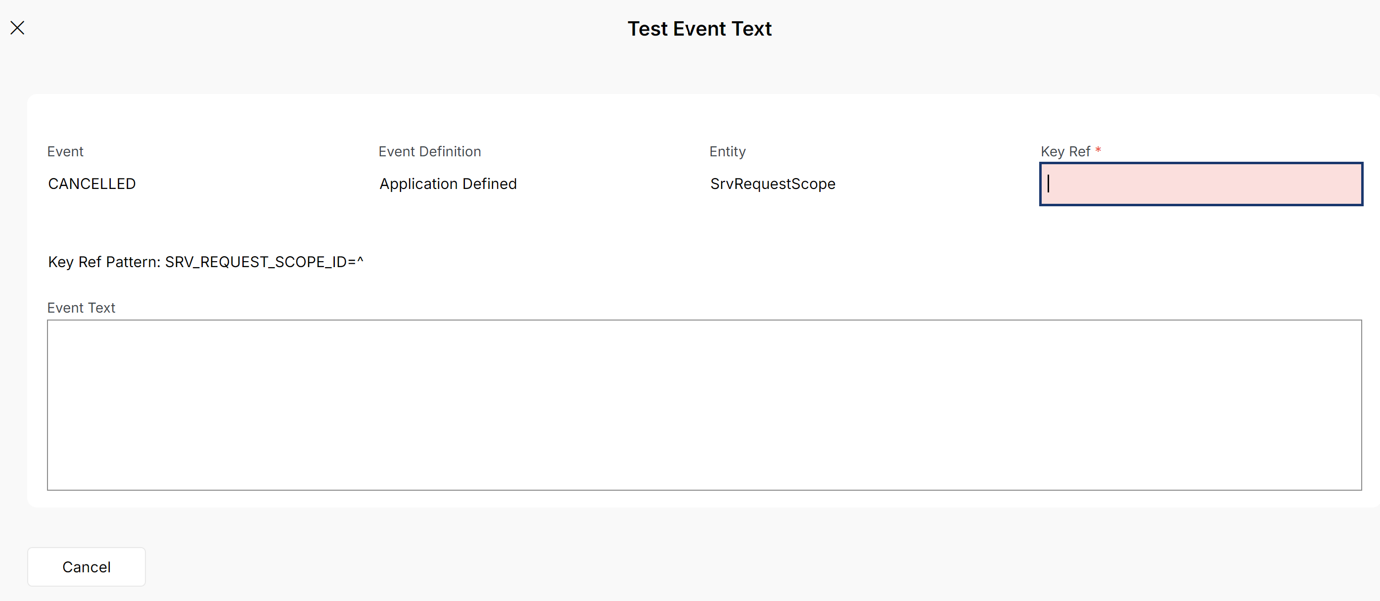 test event text