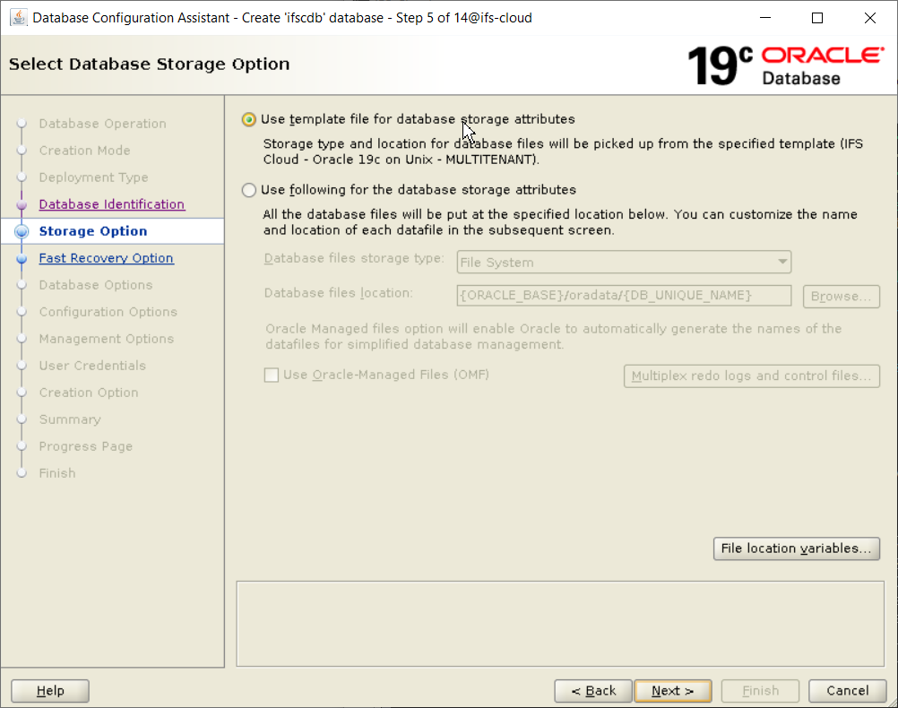Create Oracle 19c Database - Technical Documentation For IFS Cloud