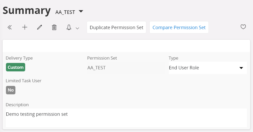 Creating Permission Sets Page