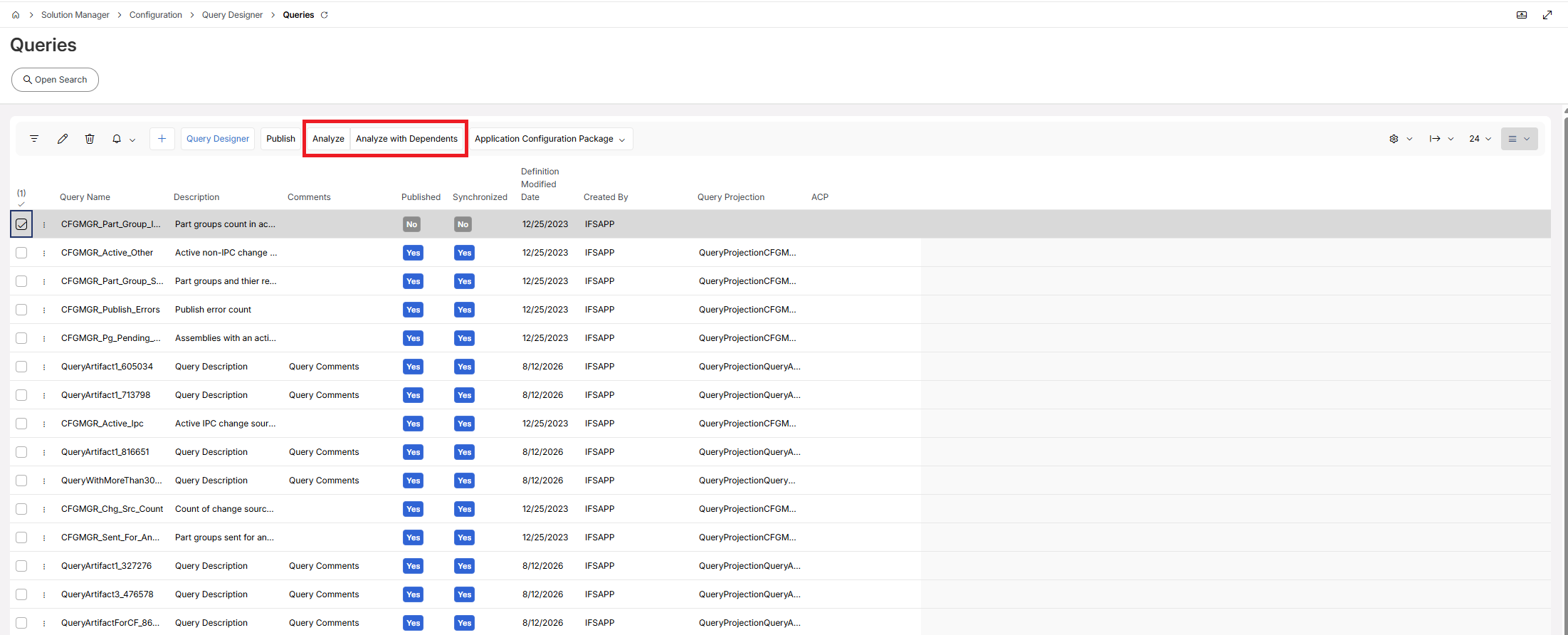 Analyze Query in Query Overview Page
