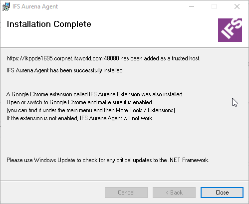 installation is not enabled