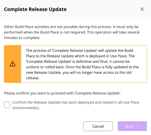 Complete Release Update - LE Documentation For IFS Cloud