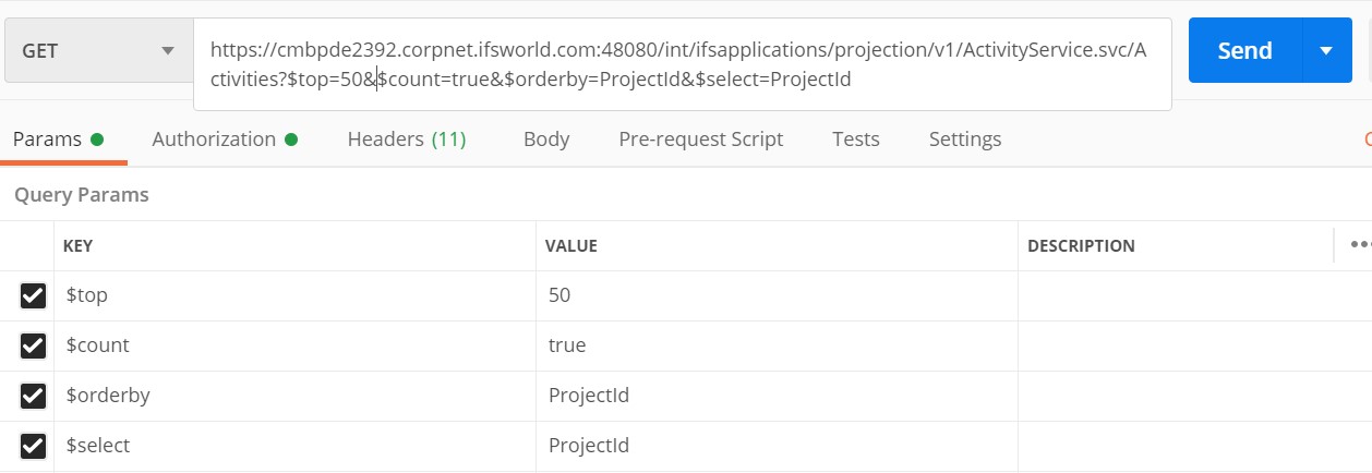 combination of query options